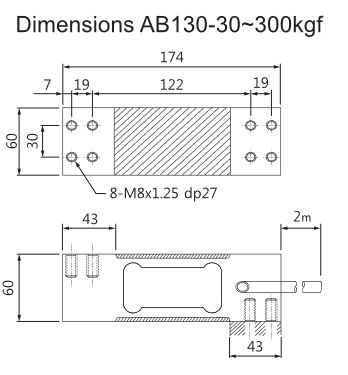ابعاد لودسل تک پایه AB130