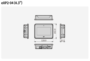 ابعاد HMI ال اس 4.3 اینچ مدل EXP2-0400D