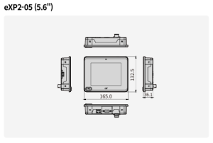 ابعاد HMI ال اس 5.6 اینچ مدل EXP2-0502D