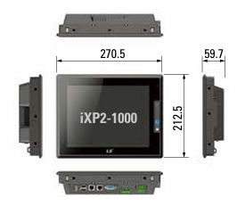 ابعاد HMI ال اس 10.4 اینچ مدل iXP2-1000D