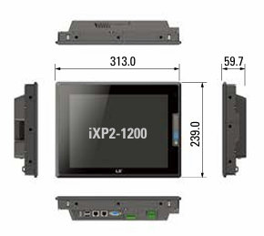 ابعاد HMI ال اس 12.1 اینچ مدل iXP2-1200D
