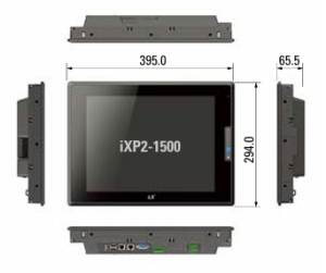 ابعاد HMI ال اس 15 اینچ مدل iXP2-1500A