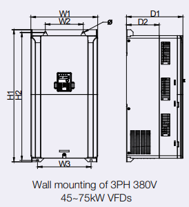 ابعاد درایو اینوت GD20-045G-4