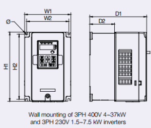 ابعاد درایو اینوت GD20-011G-4